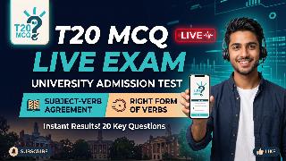 T20 MCQ LIVE EXAM Ans. Sheet - Verb Agreement, Right Form of Verbs